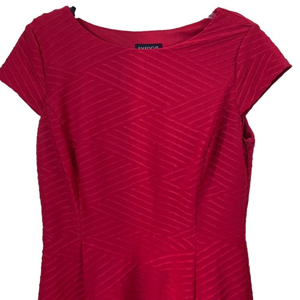 EN FOCUS STUDIO Red Texture Mini Dress Size 12 - Picture 2 of 6